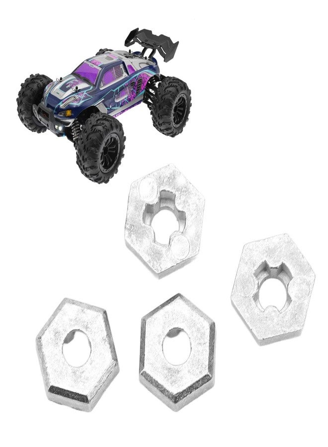 Uxsiya Silver 4 Pack 1/16 Rc Hex Coupler Rc Wheel Hex Hub Adapter for Scy 16101 16102 16103 16201 1/16 Rc Car - Image 4